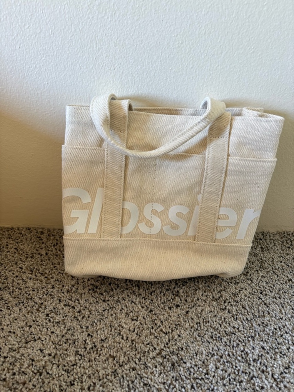Glossier Small Canvas Tote with White Logo
